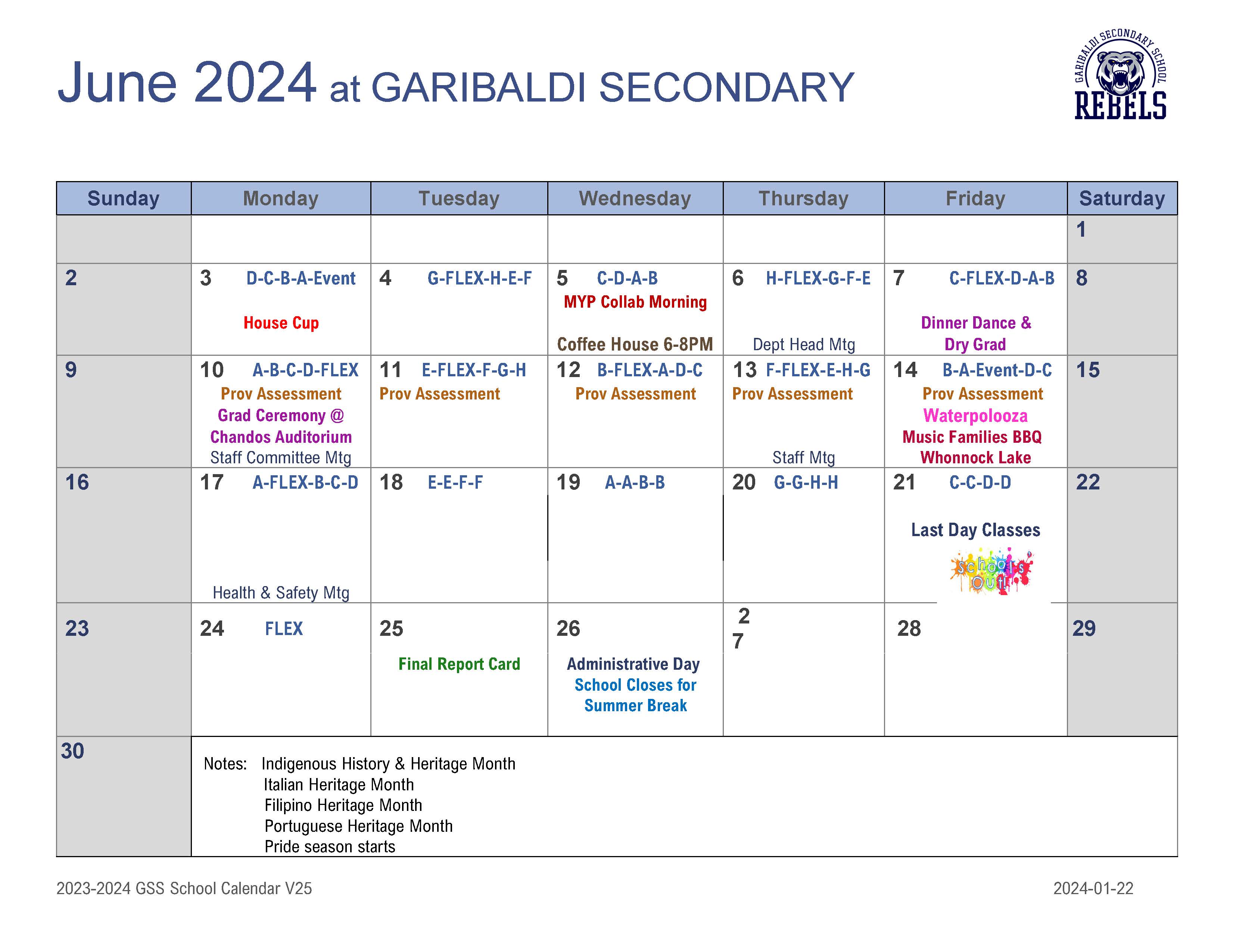 GSS Calendar