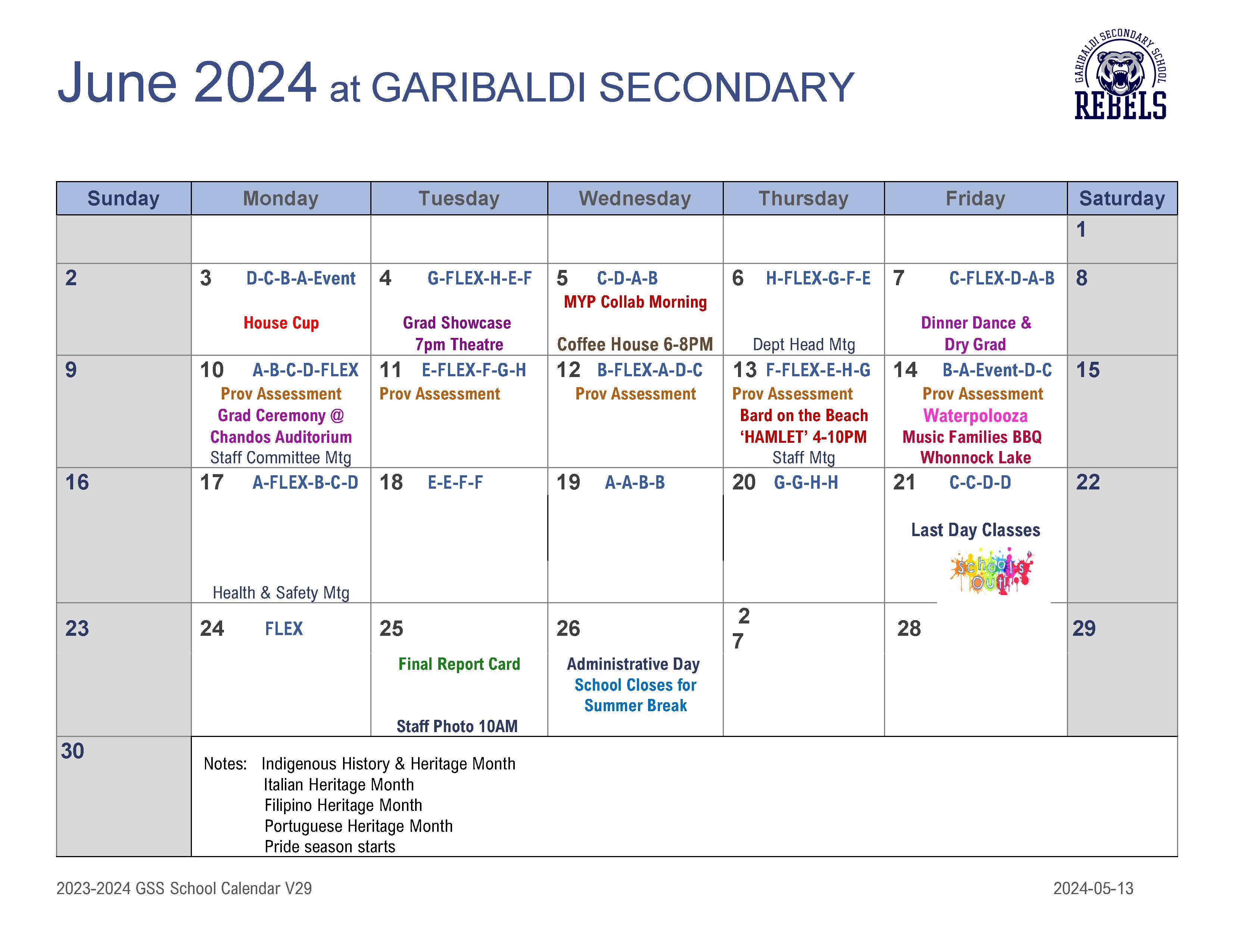 GSS Calendar
